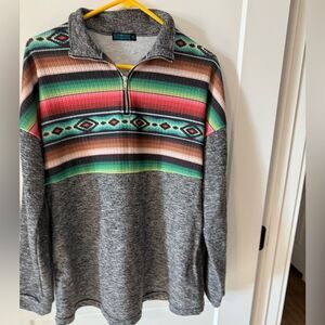 WOMENS WESTERN Multicolor Quarter-Zip JACKET